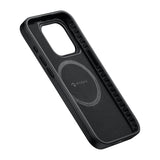 Apple iPhone 15 Pro Max Kılıf M-safe Şarj Özellikli 600D Aramid Fiber Pitaka Military-Grade Classic Serisi Black-Grey Twill Kapak