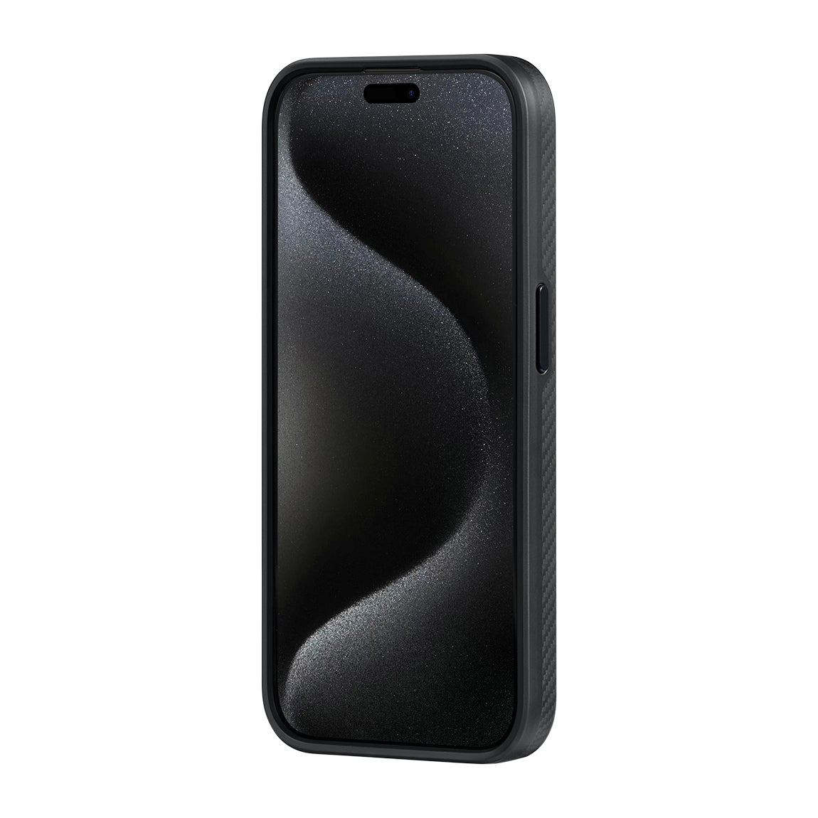 Apple iPhone 15 Pro Max Kılıf M-safe Şarj Özellikli 600D Aramid Fiber Pitaka Military-Grade Classic Serisi Black-Grey Twill Kapak