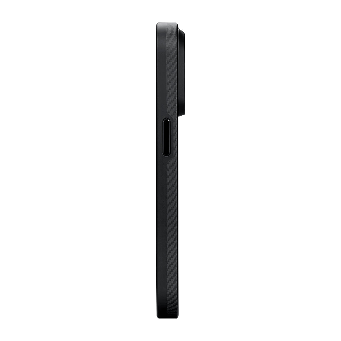 Apple iPhone 15 Pro Max Kılıf M-safe Şarj Özellikli 600D Aramid Fiber Pitaka Military-Grade Classic Serisi Black-Grey Twill Kapak