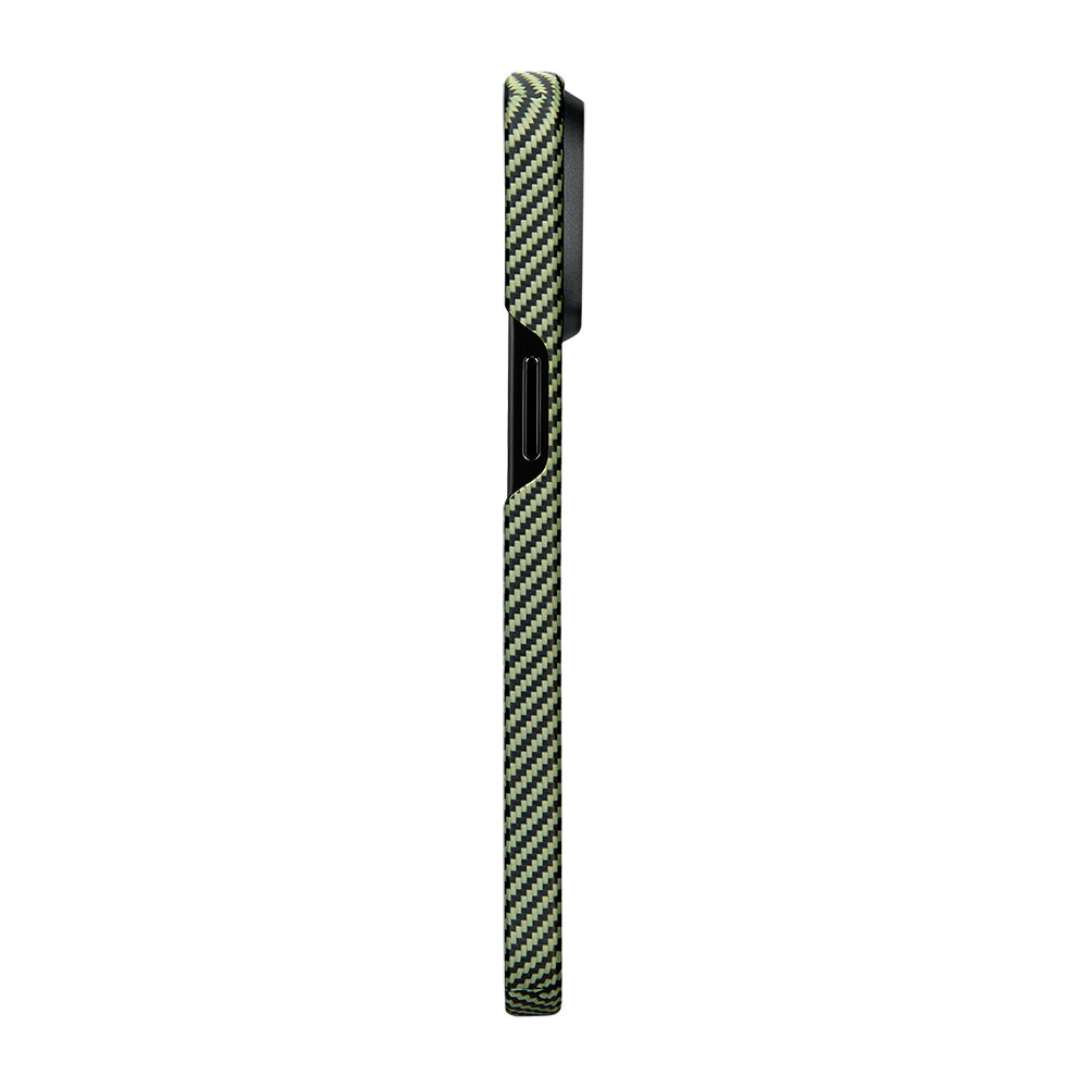 Apple iPhone 15 Pro Max Kılıf M-safe Şarj Özellikli 600D Aramid Fiber Pitaka Tactile Woven Orchestra Serisi Overture Kapak
