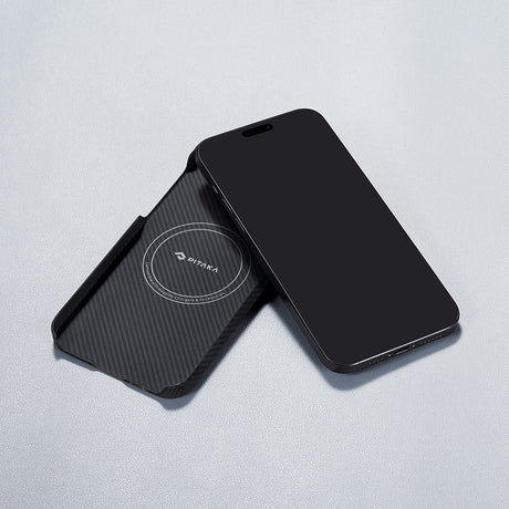 Apple iPhone 15 Pro Max Kılıf M-safe Şarj Özellikli 600D Aramid Fiber Pitaka Tactile Woven Orchestra Serisi Rhapsody Kapak
