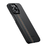 Apple iPhone 15 Pro Max Kılıf M-safe Şarj Özellikli 600D Aramid Fiber Pitaka Tactile Woven Orchestra Serisi Rhapsody Kapak