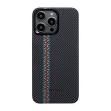 Apple iPhone 15 Pro Max Kılıf M-safe Şarj Özellikli 600D Aramid Fiber Pitaka Tactile Woven Orchestra Serisi Rhapsody Kapak