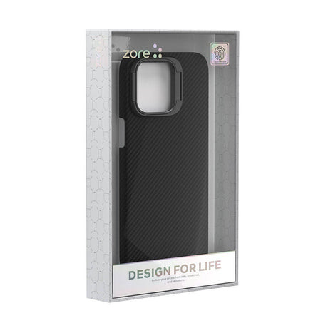 Apple iPhone 15 Pro Max Kılıf M-safe Şarj Özellikli 600D Kevlar Zore Krek Karbon Standlı Kapak