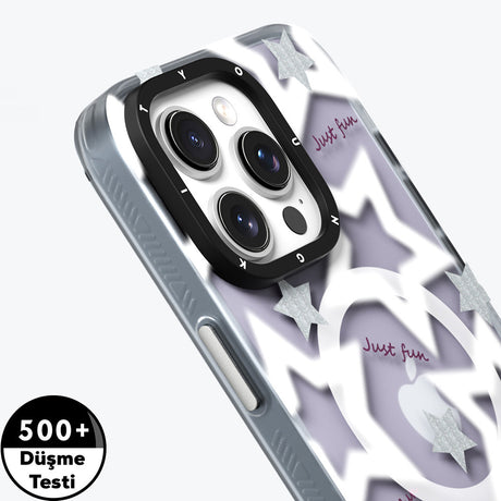 Apple iPhone 15 Pro Max Kılıf M-safe Şarj Özellikli Airbagli Çift Katmanlı Youngkit Star&Butterfly Serisi Kapak