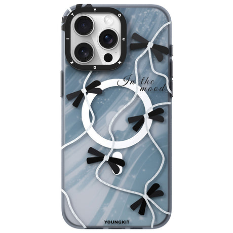 Apple iPhone 15 Pro Max Kılıf M-safe Şarj Özellikli Airbagli Çift Katmanlı Youngkit Star&Butterfly Serisi Kapak