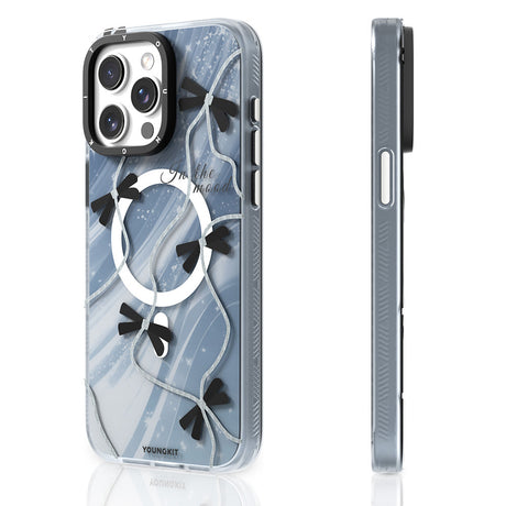 Apple iPhone 15 Pro Max Kılıf M-safe Şarj Özellikli Airbagli Çift Katmanlı Youngkit Star&Butterfly Serisi Kapak