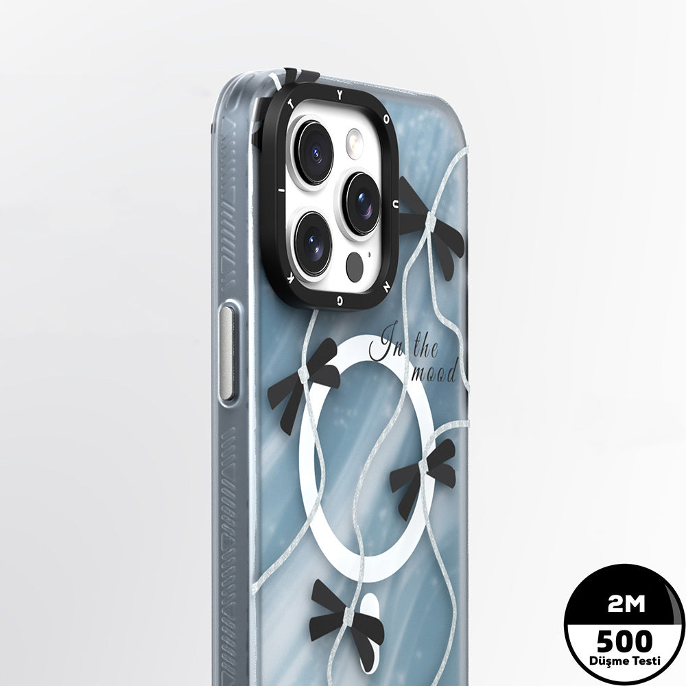 Apple iPhone 15 Pro Max Kılıf M-safe Şarj Özellikli Airbagli Çift Katmanlı Youngkit Star&Butterfly Serisi Kapak