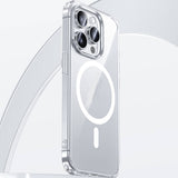 Apple iPhone 15 Pro Max Kılıf M-safe Şarj Özellikli Airbagli Şeffaf Benks LucentPro Serisi Kapak