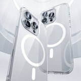Apple iPhone 15 Pro Max Kılıf M-safe Şarj Özellikli Airbagli Şeffaf Benks LucentPro Serisi Kapak
