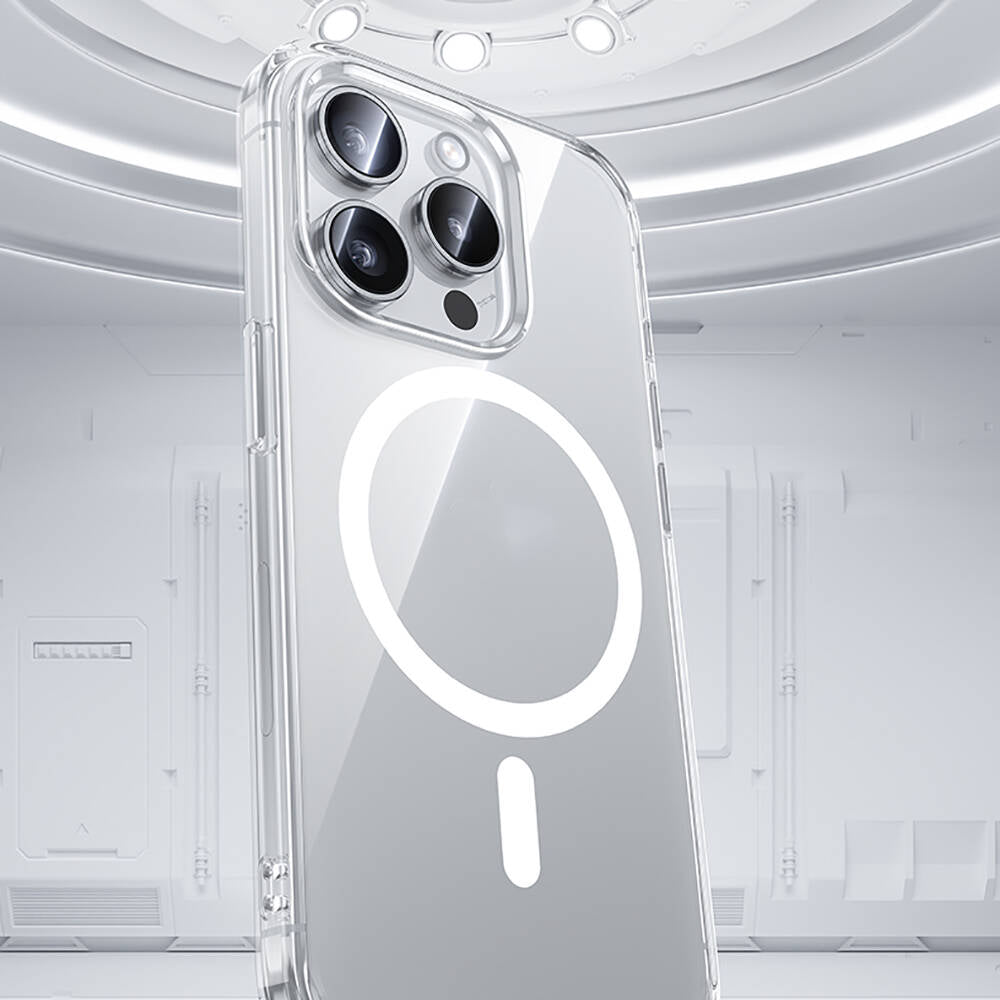 Apple iPhone 15 Pro Max Kılıf M-safe Şarj Özellikli Airbagli Şeffaf Benks LucentPro Serisi Kapak