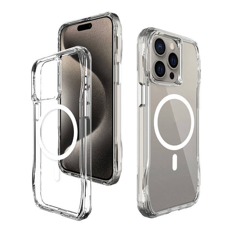 Apple iPhone 15 Pro Max Kılıf M-safe Şarj Özellikli Airbagli Şeffaf Zore İncek Kapak