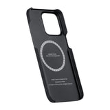 Apple iPhone 15 Pro Max Kılıf M-safe Şarj Özellikli Aramid Fiber Pitaka Tactile Woven Break The Line Kapak