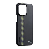 Apple iPhone 15 Pro Max Kılıf M-safe Şarj Özellikli Aramid Fiber Pitaka Tactile Woven Break The Line Kapak