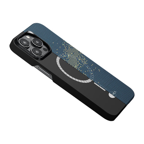 Apple iPhone 15 Pro Max Kılıf M-safe Şarj Özellikli Aramid Fiber Pitaka Tactile Woven Starpeak Serisi Milky Way Galaxy Kapak
