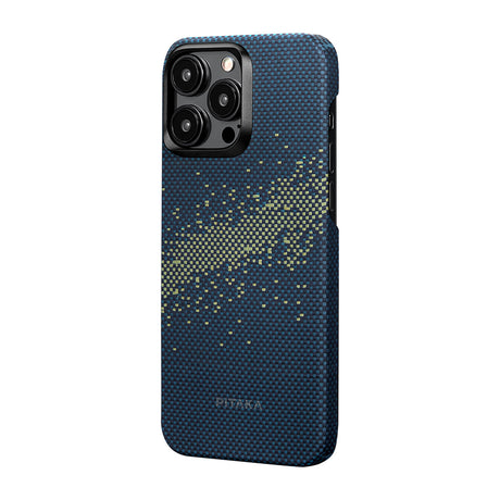 Apple iPhone 15 Pro Max Kılıf M-safe Şarj Özellikli Aramid Fiber Pitaka Tactile Woven Starpeak Serisi Milky Way Galaxy Kapak