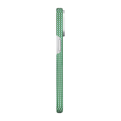 Apple iPhone 15 Pro Max Kılıf M-safe Şarj Özellikli Aramid Fiber Pitaka Ultra-Slim Classic Serisi Forest Green Kapak