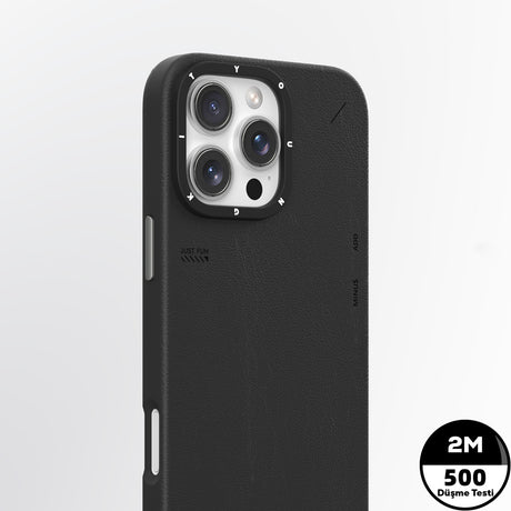 Apple iPhone 15 Pro Max Kılıf M-safe Şarj Özellikli Basit Mat Deri Desenli Youngkit Tech Fashion Serisi Kapak