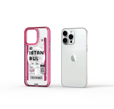 Apple iPhone 15 Pro Max Kılıf M-safe Şarj Özellikli Bilet Desenli Wiwu Turkey B Serisi Kapak