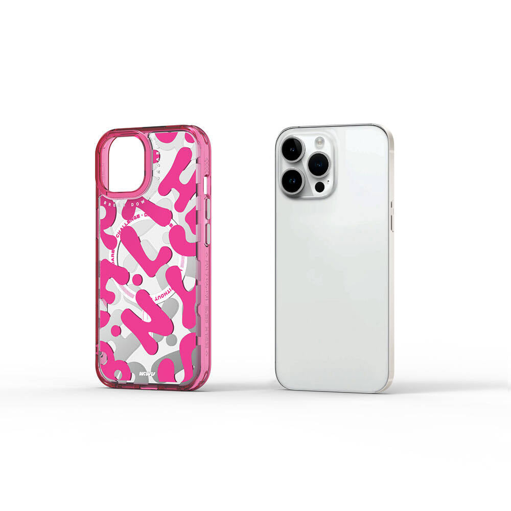 Apple iPhone 15 Pro Max Kılıf M-safe Şarj Özellikli Boya Desenli Wiwu Fluorescent G Serisi Kapak