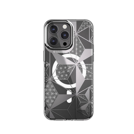 Apple iPhone 15 Pro Max Kılıf M-safe Şarj Özellikli Çift IMD Baskılı Lisanslı Switcheasy Artist-M Asanoha Kapak
