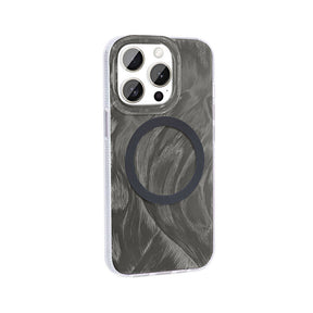Apple iPhone 15 Pro Max Kılıf M-safe Şarj Özellikli Fırça Boya Desenli Zore Palet Kapak
