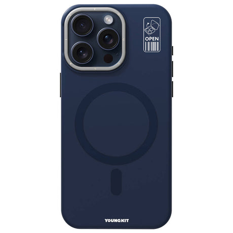 Apple iPhone 15 Pro Max Kılıf M-safe Şarj Özellikli Kamera Standlı Youngkit Bitty Cream Kapak