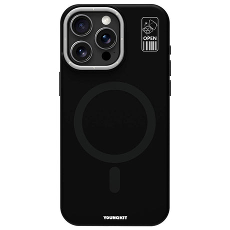 Apple iPhone 15 Pro Max Kılıf M-safe Şarj Özellikli Kamera Standlı Youngkit Bitty Cream Kapak