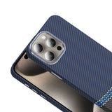 Apple iPhone 15 Pro Max Kılıf M-safe Şarj Özellikli Karbon Fiber Görünümlü Zore Gros Kapak
