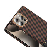 Apple iPhone 15 Pro Max Kılıf M-safe Şarj Özellikli Karbon Fiber Görünümlü Zore Gros Kapak