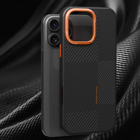 Apple iPhone 15 Pro Max Kılıf M-safe Şarj Özellikli Karbon Fiber Görünümlü Zore Kamp Kapak