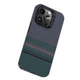 Apple iPhone 15 Pro Max Kılıf M-safe Şarj Özellikli Karbon Fiber Tasarımlı Benks Aurora ArmorPro Kevlar Kapak
