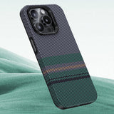 Apple iPhone 15 Pro Max Kılıf M-safe Şarj Özellikli Karbon Fiber Tasarımlı Benks Aurora ArmorPro Kevlar Kapak