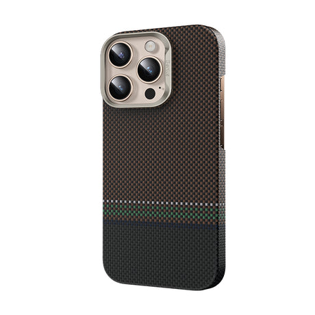 Apple iPhone 15 Pro Max Kılıf M-safe Şarj Özellikli Karbon Fiber Tasarımlı Benks Prestige ArmorAir Kevlar Kapak