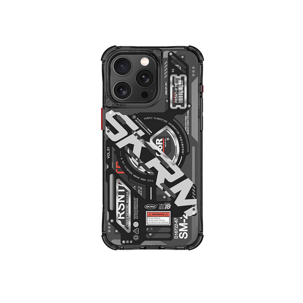 Apple iPhone 15 Pro Max Kılıf M-safe Şarj Özellikli Katmanlı Makine Temalı SkinArma Ekho Kapak