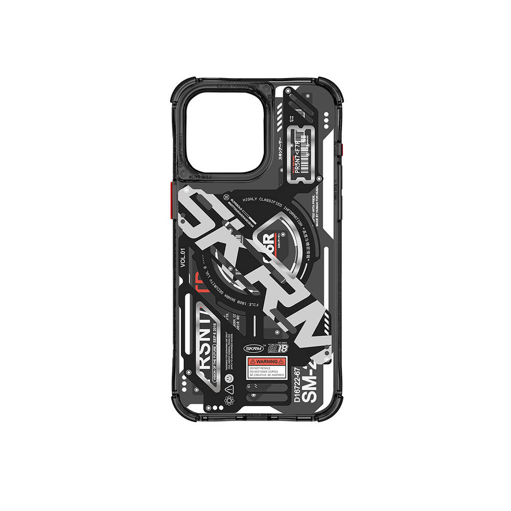 Apple iPhone 15 Pro Max Kılıf M-safe Şarj Özellikli Katmanlı Makine Temalı SkinArma Ekho Kapak