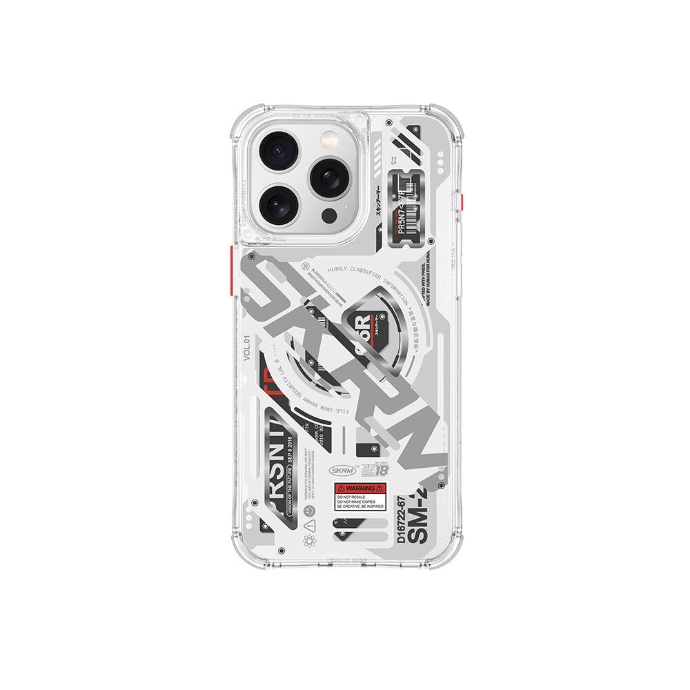 Apple iPhone 15 Pro Max Kılıf M-safe Şarj Özellikli Katmanlı Makine Temalı SkinArma Ekho Kapak