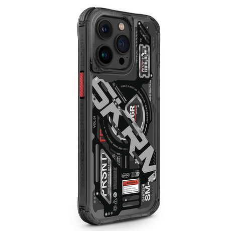 Apple iPhone 15 Pro Max Kılıf M-safe Şarj Özellikli Katmanlı Makine Temalı SkinArma Ekho Kapak