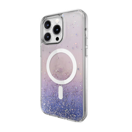 Apple iPhone 15 Pro Max Kılıf M-safe Şarj Özellikli Parlayan Simli Şeffaf Lisanslı Switcheasy Starfield-M Kapak