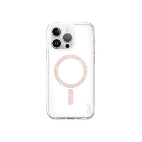 Apple iPhone 15 Pro Max Kılıf M-safe Şarj Özellikli Simli Magnetik Coehl Glace Kapak