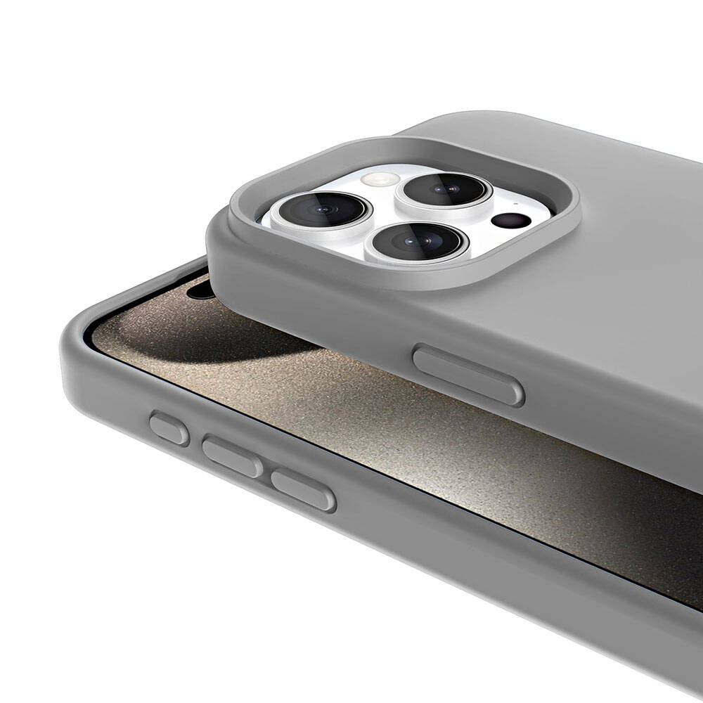 Apple iPhone 15 Pro Max Kılıf M-safe Şarj Özellikli Sıvı Teknolojili Silinebilir Sert Zore Kivi Kapak