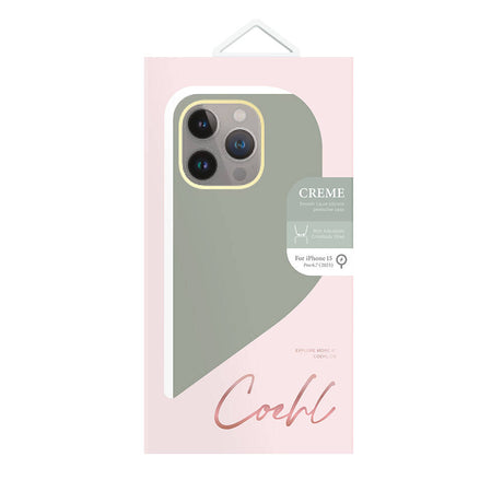 Apple iPhone 15 Pro Max Kılıf M-safe Şarj Özellikli Soft Pürüzsüz Yüzey Askı İpli Coehl Creme Kapak