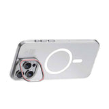 Apple iPhone 15 Pro Max Kılıf M-safe Şarj Özellikli Standlı Metal Kamera Çerçeveli Mat Recci Glaze Serisi Kapak