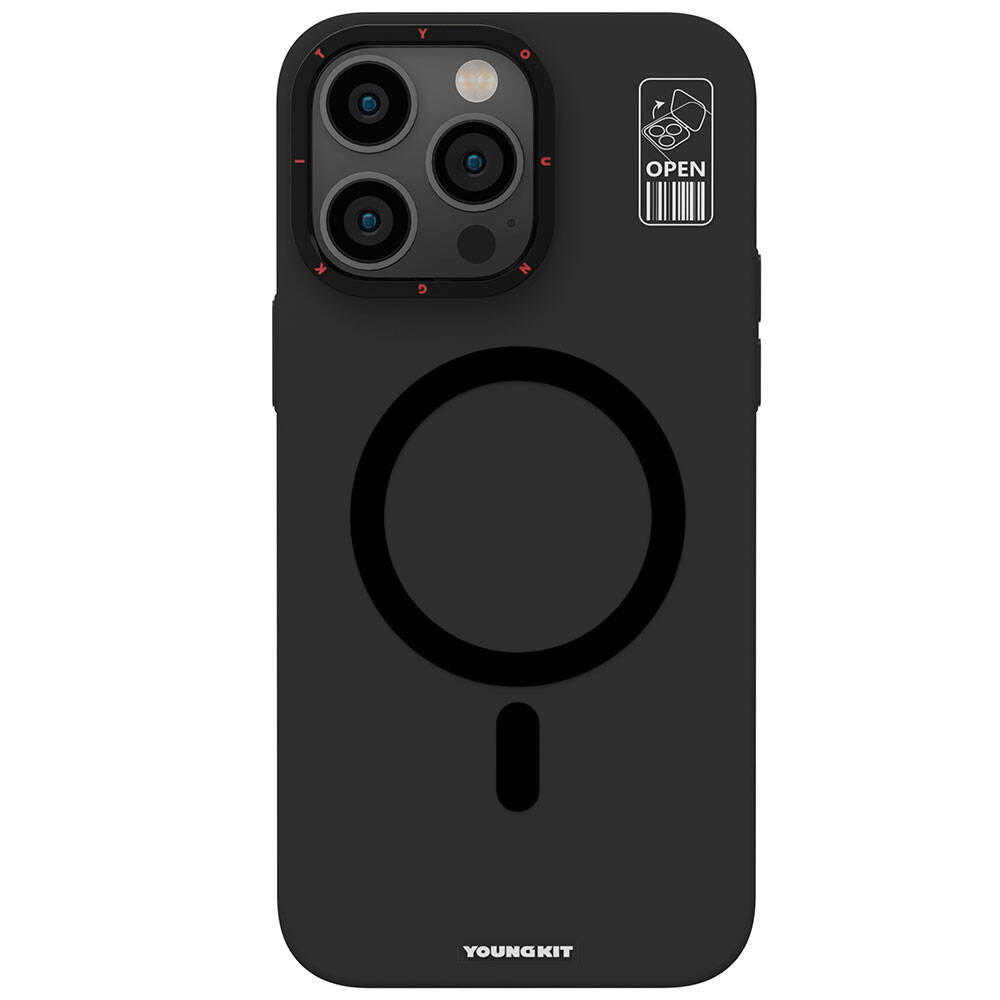 Apple iPhone 15 Pro Max Kılıf M-safe Şarj Özellikli Standlı YoungKit Hermit Bracket Serisi Kapak