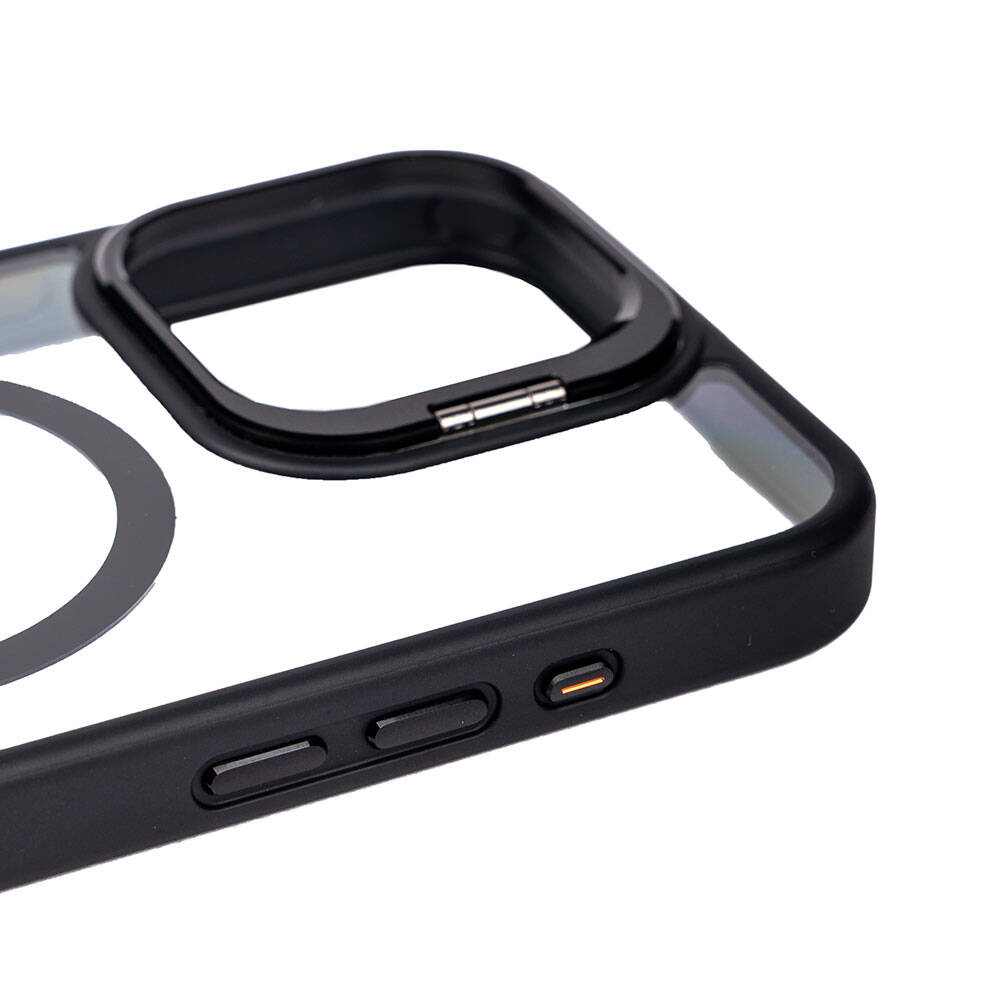 Apple iPhone 15 Pro Max Kılıf M-safe Şarj Özellikli Standlı Zore M-safe Klon Lensli Kapak
