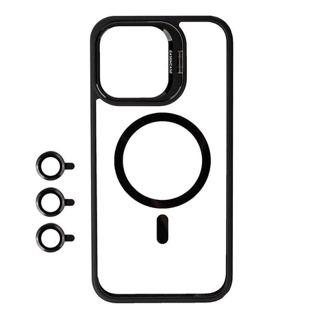 Apple iPhone 15 Pro Max Kılıf M-safe Şarj Özellikli Standlı Zore M-safe Klon Lensli Kapak