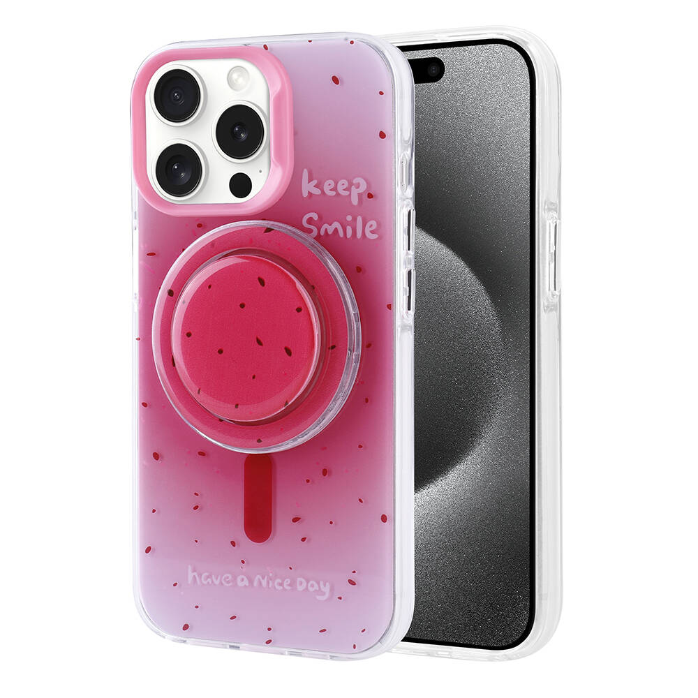 Apple iPhone 15 Pro Max Kılıf M-safe Şarj Özellikli Tak-Çıkar Pop Soketli Zore Tiktok Kapak
