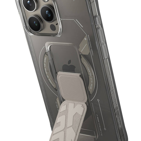 Apple iPhone 15 Pro Max Kılıf M-safe Şarj Özellikli Teknoloji Desenli Standlı Skinarma Helio Kapak
