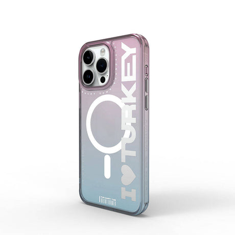 Apple iPhone 15 Pro Max Kılıf M-safe Şarj Özellikli Transparan Renk Geçişli Wiwu Turkey C Serisi Kapak