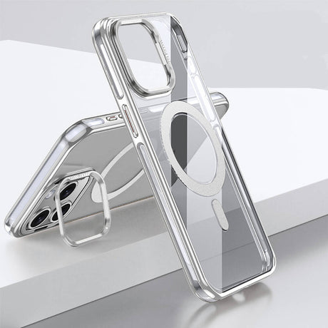 Apple iPhone 15 Pro Max Kılıf M-safe Şarj Özellikli Wlons Standlı Efsane Kapak